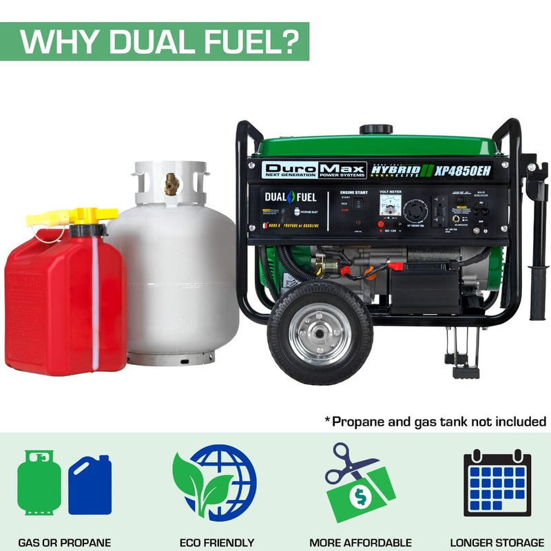 DuroMax XP4850EH 4,850 Watt Portable Dual Fuel Gas Propane Powered Generator - Backyard Provider