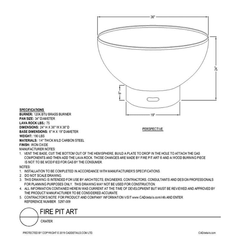 Fire Pit Art Crater Handcrafted Carbon Steel Gas Fire Pit - Backyard Provider