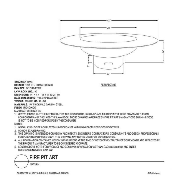 Fire Pit Art Saturn Fire Pit - Saturn - PENTA18-125K BTU-NG - Backyard Provider