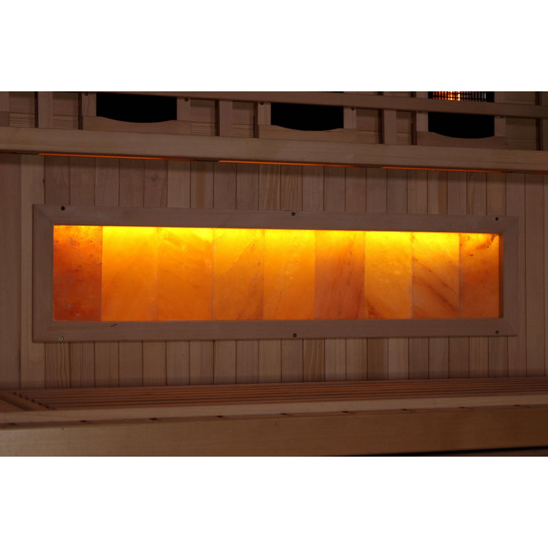 Golden Designs 2-Person Full Spectrum PureTech™ Near Zero EMF Infrared Sauna with Himalayan Salt Bar - Backyard Provider