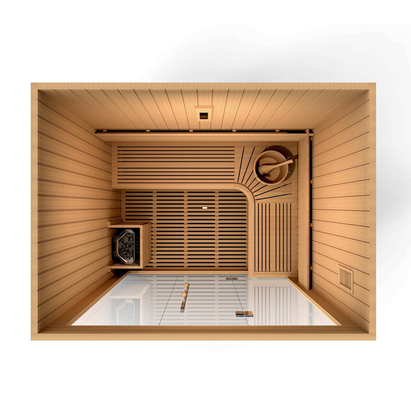 Golden Designs Copenhagen Edition 3 Person Traditional Steam Sauna - Canadian Red Cedar - Backyard Provider