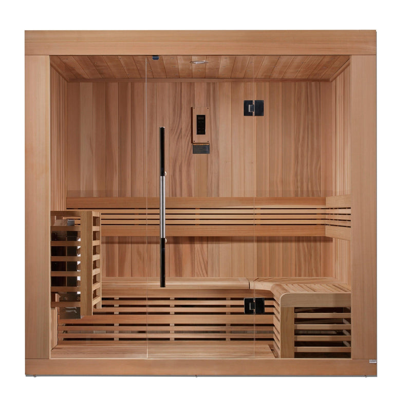 Golden Designs Copenhagen Edition 3 Person Traditional Steam Sauna - Canadian Red Cedar - Backyard Provider