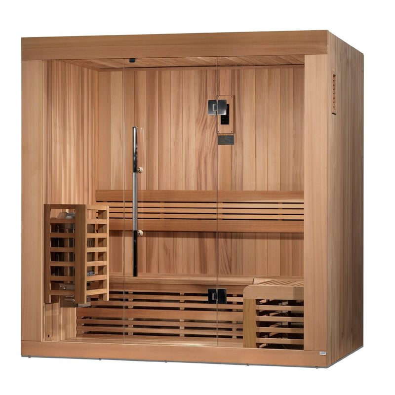 Golden Designs Copenhagen Edition 3 Person Traditional Steam Sauna - Canadian Red Cedar - Backyard Provider