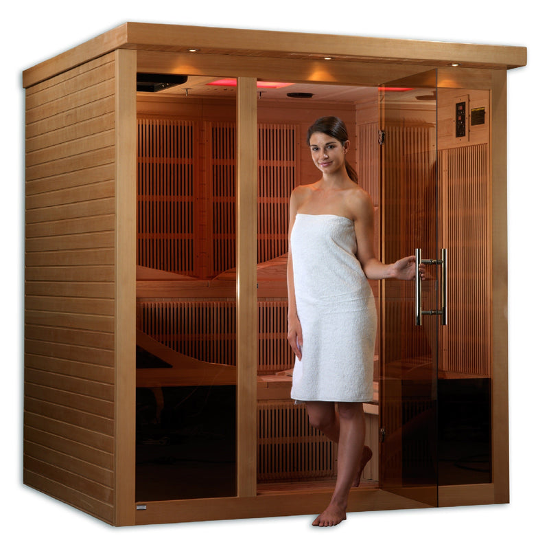 Golden Designs Monaco 6-person PureTech™ Near Zero EMF (Under 2MG) FAR Infrared Sauna - Backyard Provider