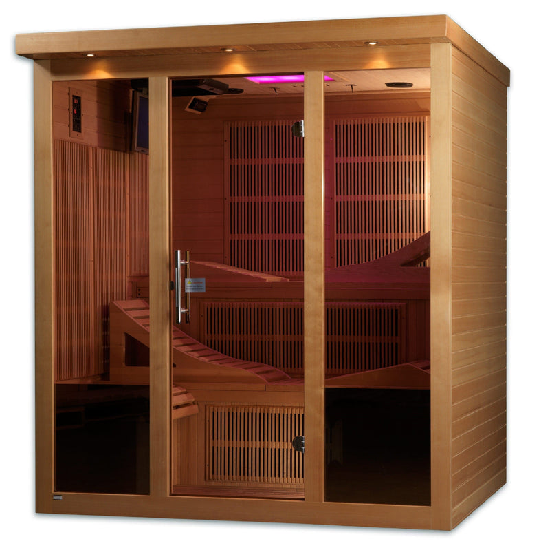 Golden Designs Monaco 6-person PureTech™ Near Zero EMF (Under 2MG) FAR Infrared Sauna - Backyard Provider