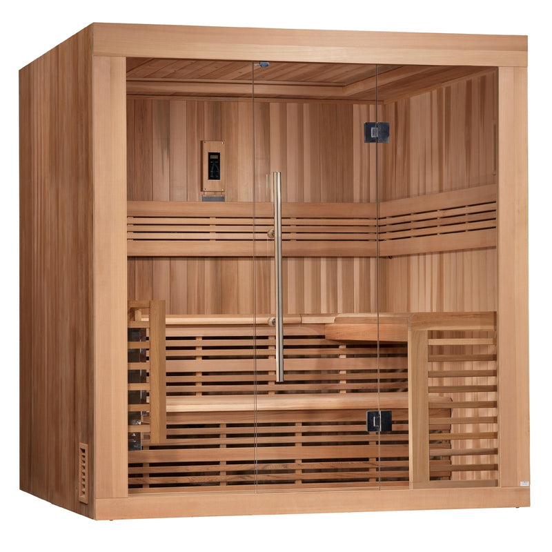 Golden Designs Osla Edition 6 Person Traditional Steam Sauna - Canadian Red Cedar - Backyard Provider