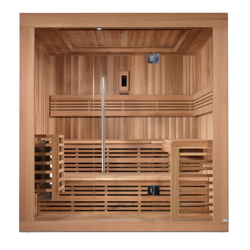 Golden Designs Osla Edition 6 Person Traditional Steam Sauna - Canadian Red Cedar - Backyard Provider