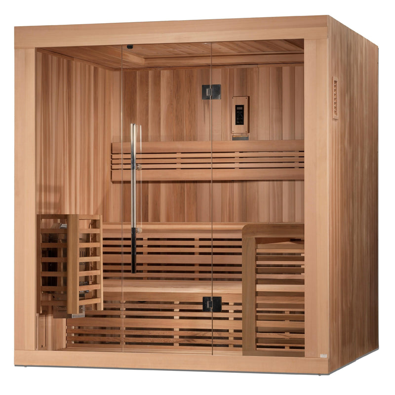 Golden Designs Osla Edition 6 Person Traditional Steam Sauna - Canadian Red Cedar - Backyard Provider