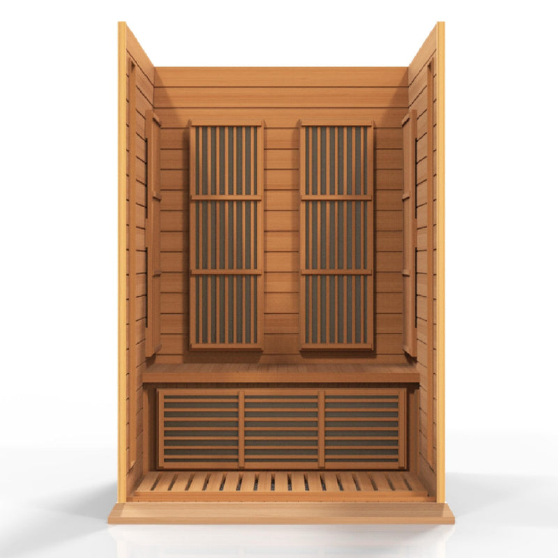 Maxxus 2-Person Low EMF (Under 8MG) FAR Infrared Sauna (Canadian Red Cedar) - Backyard Provider