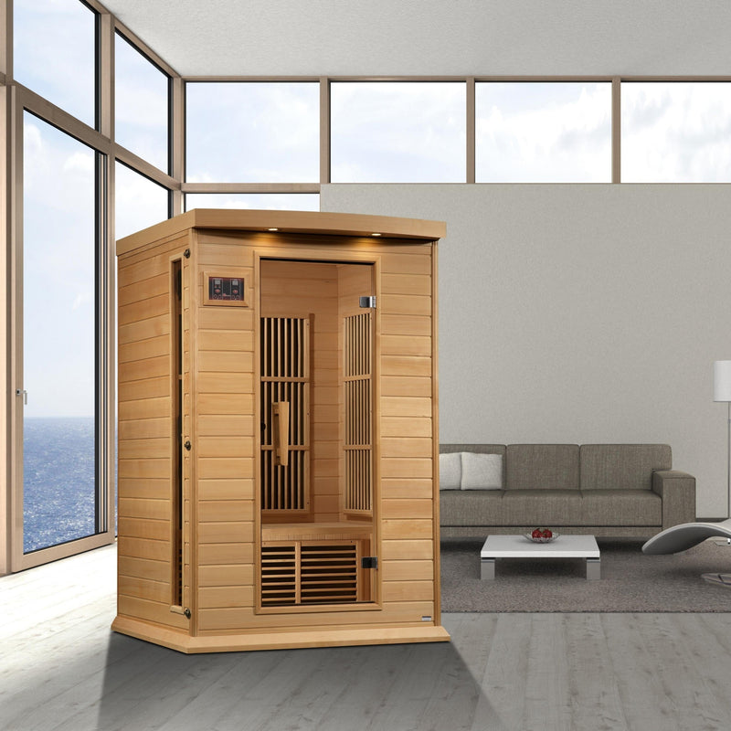 Maxxus 2-Person Near Zero EMF (Under 2MG) FAR Infrared Sauna (Canadian Hemlock) - Backyard Provider