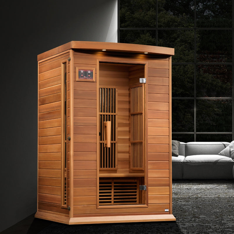 Maxxus 2-Person Near Zero EMF (Under 2MG) FAR Infrared Sauna (Canadian Red Cedar) - Backyard Provider