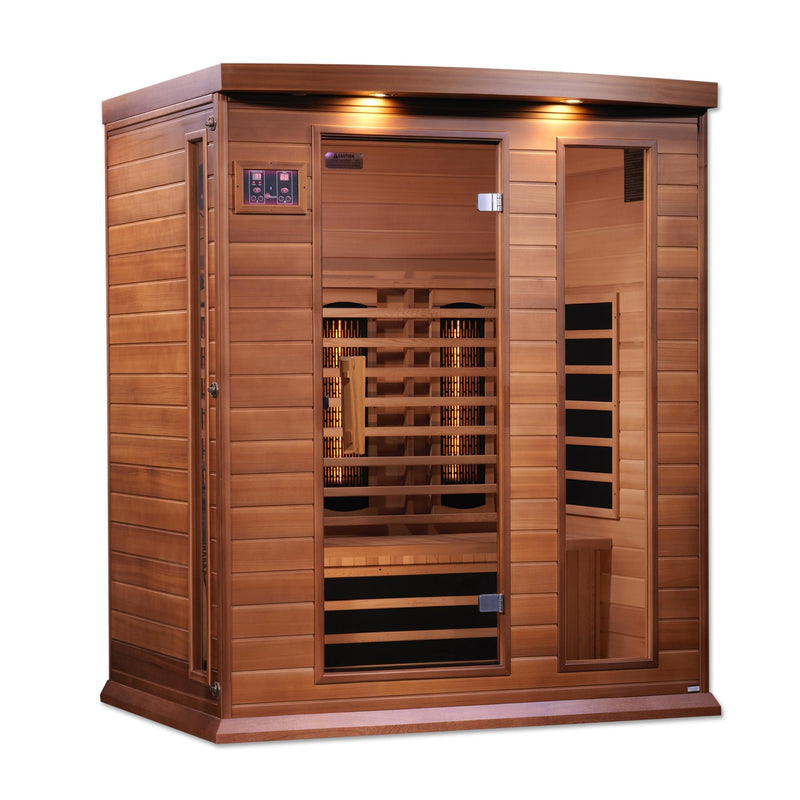 Maxxus 3-Person Full Spectrum Near Zero EMF (Under 2MG) Infrared Sauna (Red Cedar) - Backyard Provider