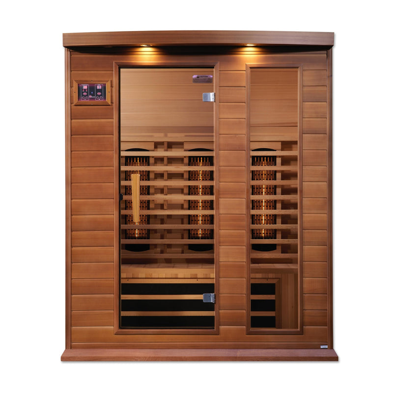 Maxxus 3-Person Full Spectrum Near Zero EMF (Under 2MG) Infrared Sauna (Red Cedar) - Backyard Provider