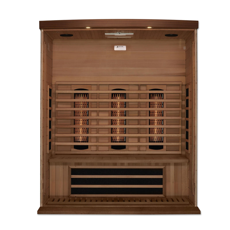 Maxxus 3-Person Full Spectrum Near Zero EMF (Under 2MG) Infrared Sauna (Red Cedar) - Backyard Provider