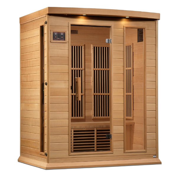 Maxxus 3-Person Near Zero EMF (Under 2MG) FAR Infrared Sauna (Canadian Hemlock) - Backyard Provider