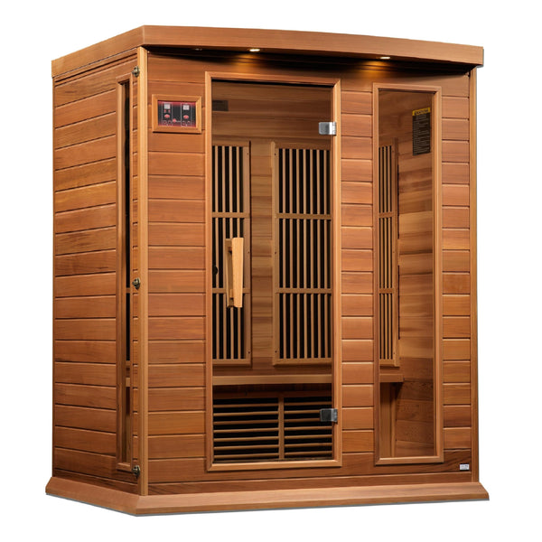 Maxxus 3-Person Near Zero EMF (Under 2MG) FAR Infrared Sauna (Canadian Red Cedar) - Backyard Provider