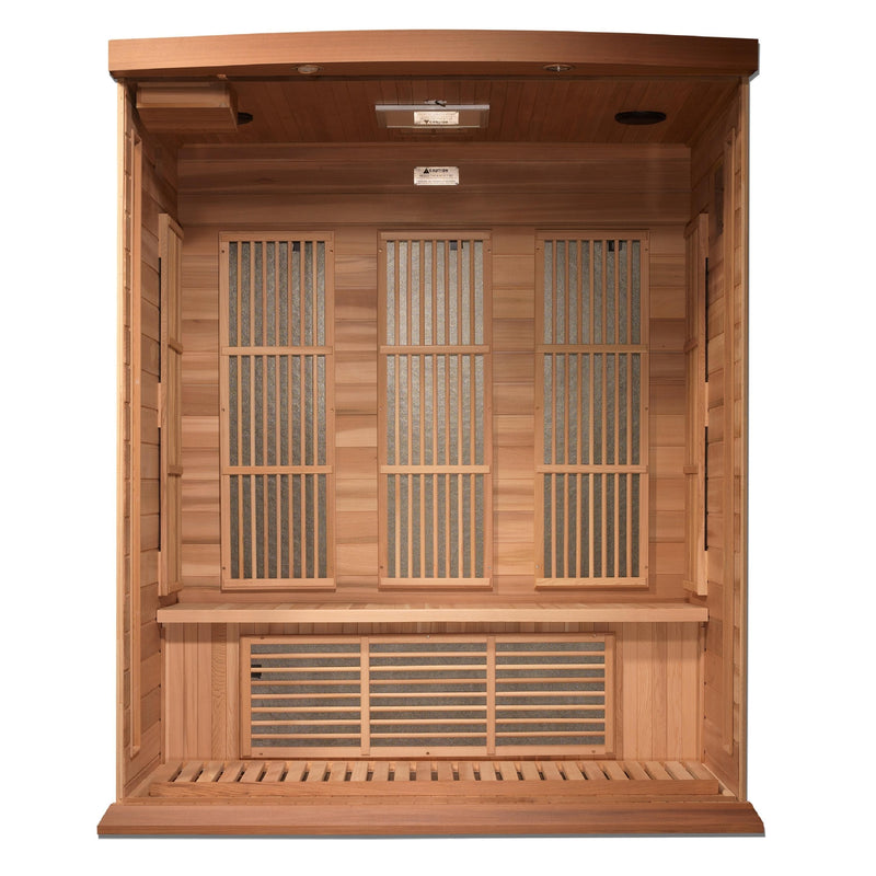 Maxxus 3-Person Near Zero EMF (Under 2MG) FAR Infrared Sauna (Canadian Red Cedar) - Backyard Provider