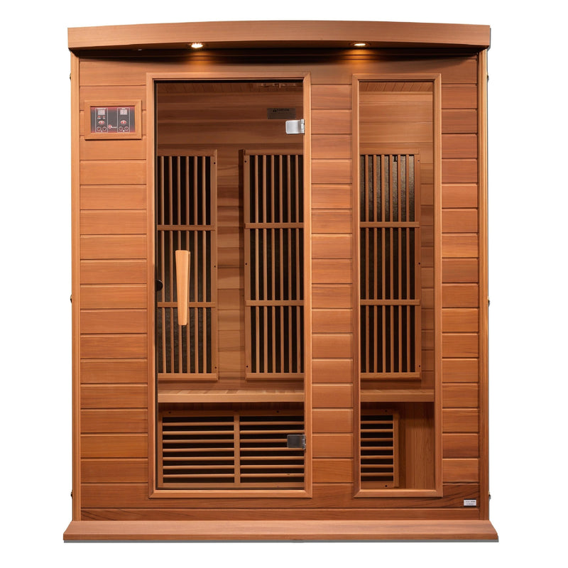 Maxxus 3-Person Near Zero EMF (Under 2MG) FAR Infrared Sauna (Canadian Red Cedar) - Backyard Provider