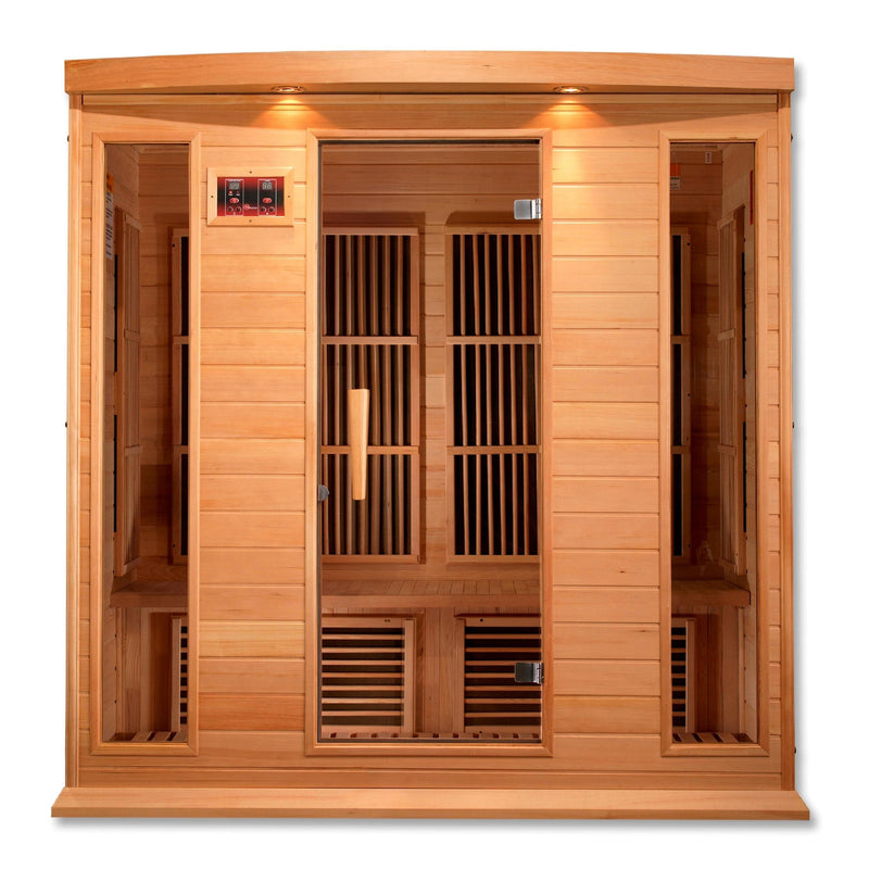 Maxxus 4-Person Low EMF (Under 8MG) FAR Infrared Sauna (Canadian Hemlock) - Backyard Provider