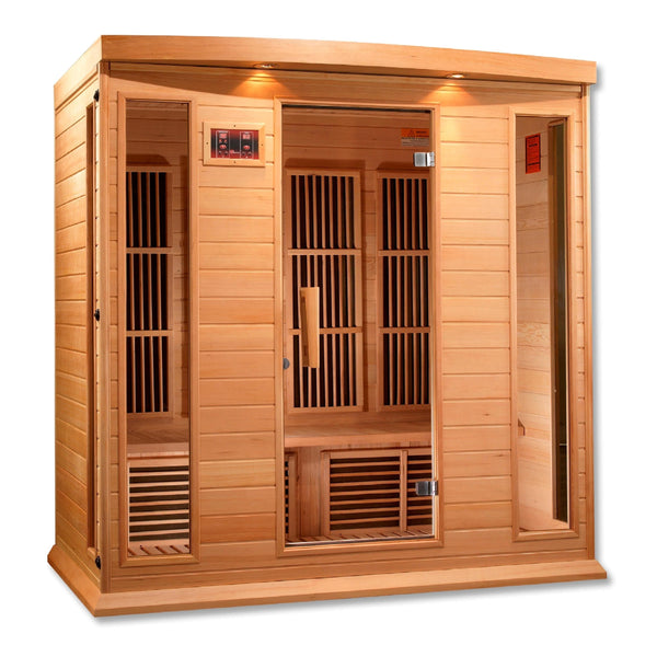 Maxxus 4-Person Low EMF (Under 8MG) FAR Infrared Sauna (Canadian Hemlock) - Backyard Provider