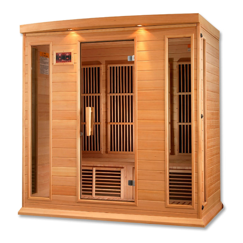 Maxxus 4-Person Low EMF (Under 8MG) FAR Infrared Sauna (Canadian Hemlock) - Backyard Provider