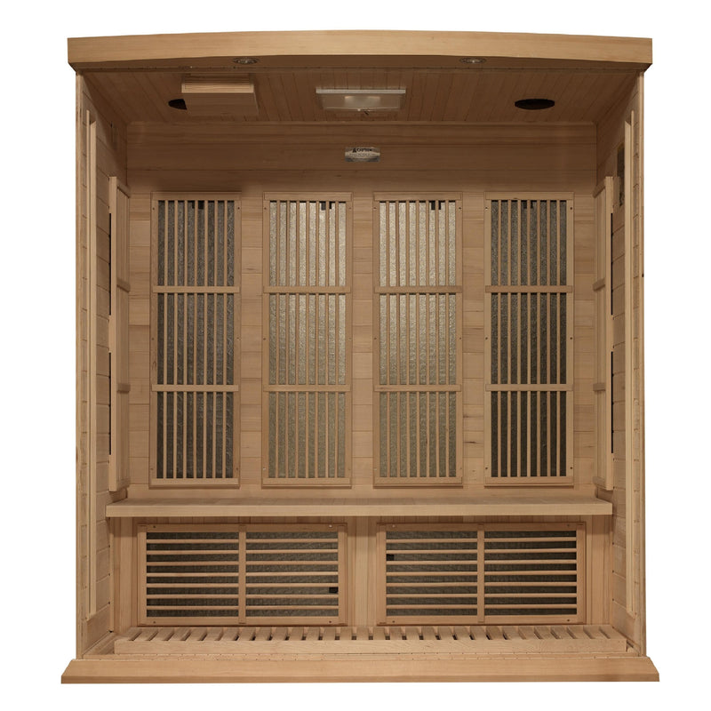 Maxxus 4-Person Low EMF (Under 8MG) FAR Infrared Sauna (Canadian Hemlock) - Backyard Provider