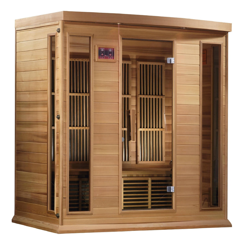 Maxxus 4-Person Low EMF (Under 8MG) FAR Infrared Sauna (Canadian Red Cedar) - Backyard Provider