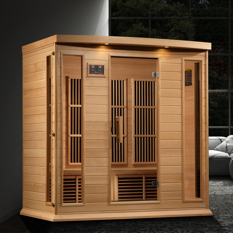 Maxxus 4-Person Near Zero EMF (Under 2MG) FAR Infrared Sauna (Canadian Hemlock) - Backyard Provider