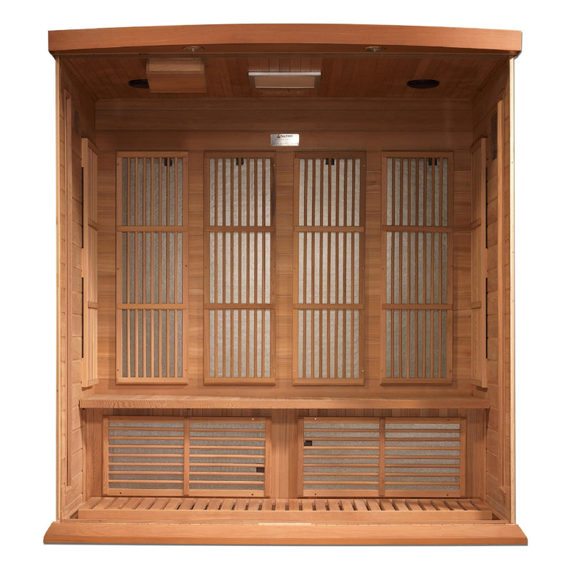 Maxxus 4-Person Near Zero EMF (Under 2MG) FAR Infrared Sauna (Canadian Red Cedar) - Backyard Provider