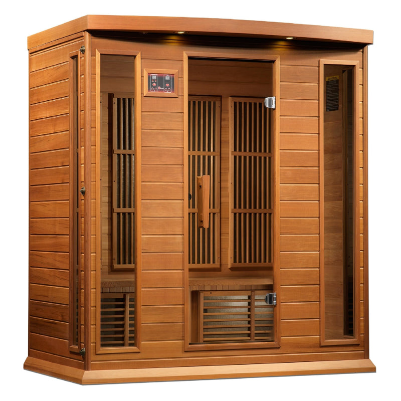 Maxxus 4-Person Near Zero EMF (Under 2MG) FAR Infrared Sauna (Canadian Red Cedar) - Backyard Provider