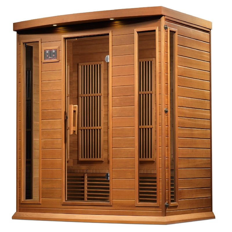 Maxxus 4-Person Near Zero EMF (Under 2MG) FAR Infrared Sauna (Canadian Red Cedar) - Backyard Provider