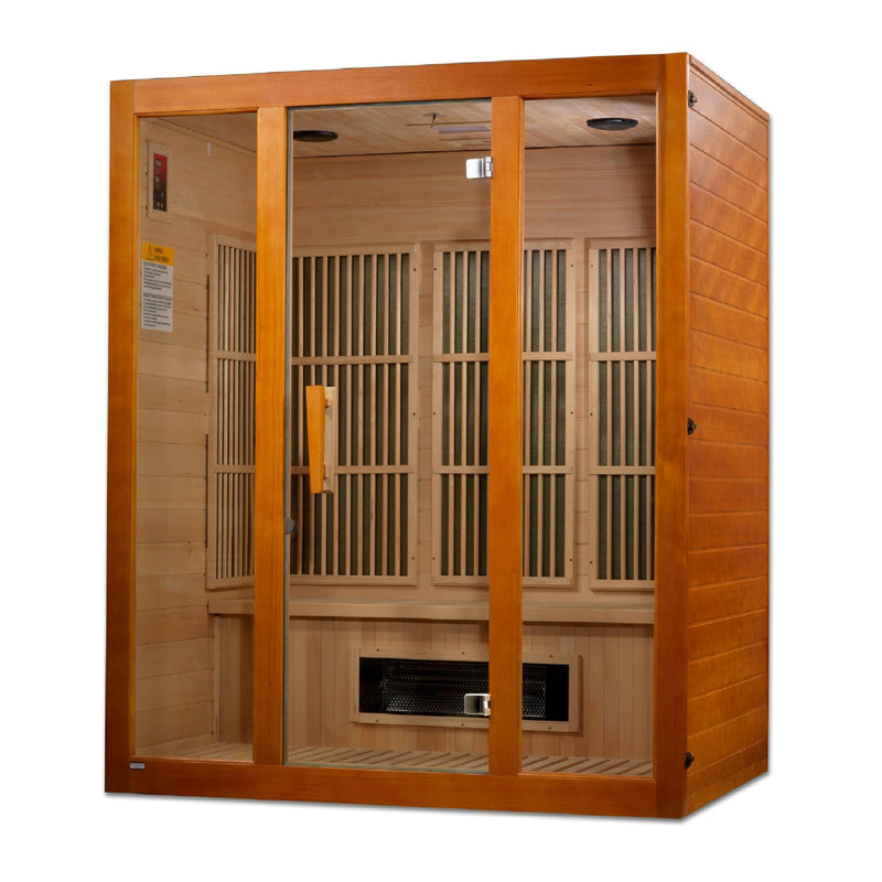 Maxxus Alpine 3-Person Low EMF (Under 8MG) FAR Infrared Sauna (Canadian Hemlock) - Backyard Provider