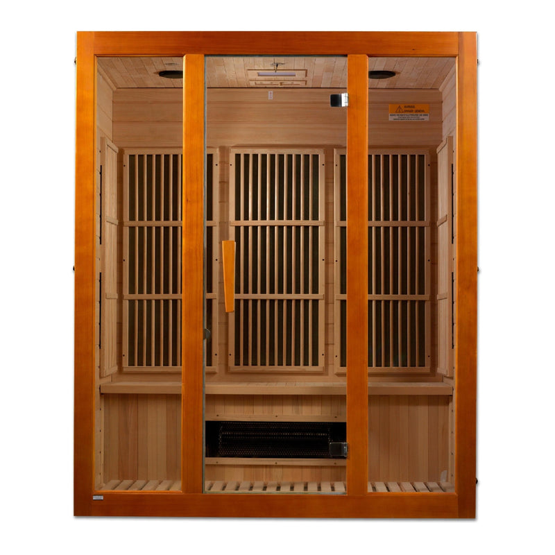 Maxxus Alpine 3-Person Low EMF (Under 8MG) FAR Infrared Sauna (Canadian Hemlock) - Backyard Provider