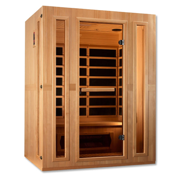 Maxxus Trinity 3-Person Low EMF (Under 8MG) FAR Infrared Sauna (Canadian Hemlock) - Backyard Provider