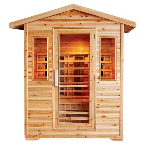 SunRay Cayenne Outdoor 4 Person Far Infrared Sauna with Ceramic Heater - HL400D - Backyard Provider