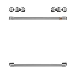 Café Front Control Electric Knobs and Handles - Brushed Stainless - CXFCEHKPMSS-KT