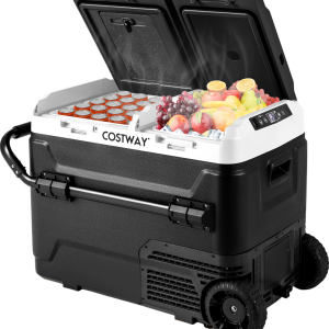 Costway Portable Compressor Fridge Freezer for Vehicles Dual Zone 53 Quart New - FP10736US-BK