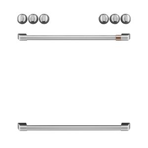 Café Front Control Induction Knobs and Handles - Brushed Stainless - CXFCHHKPMSS-KT