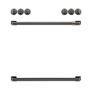 Café Front Control Induction Knobs and Handles - Brushed Black - CXFCHHKPMBT-KT