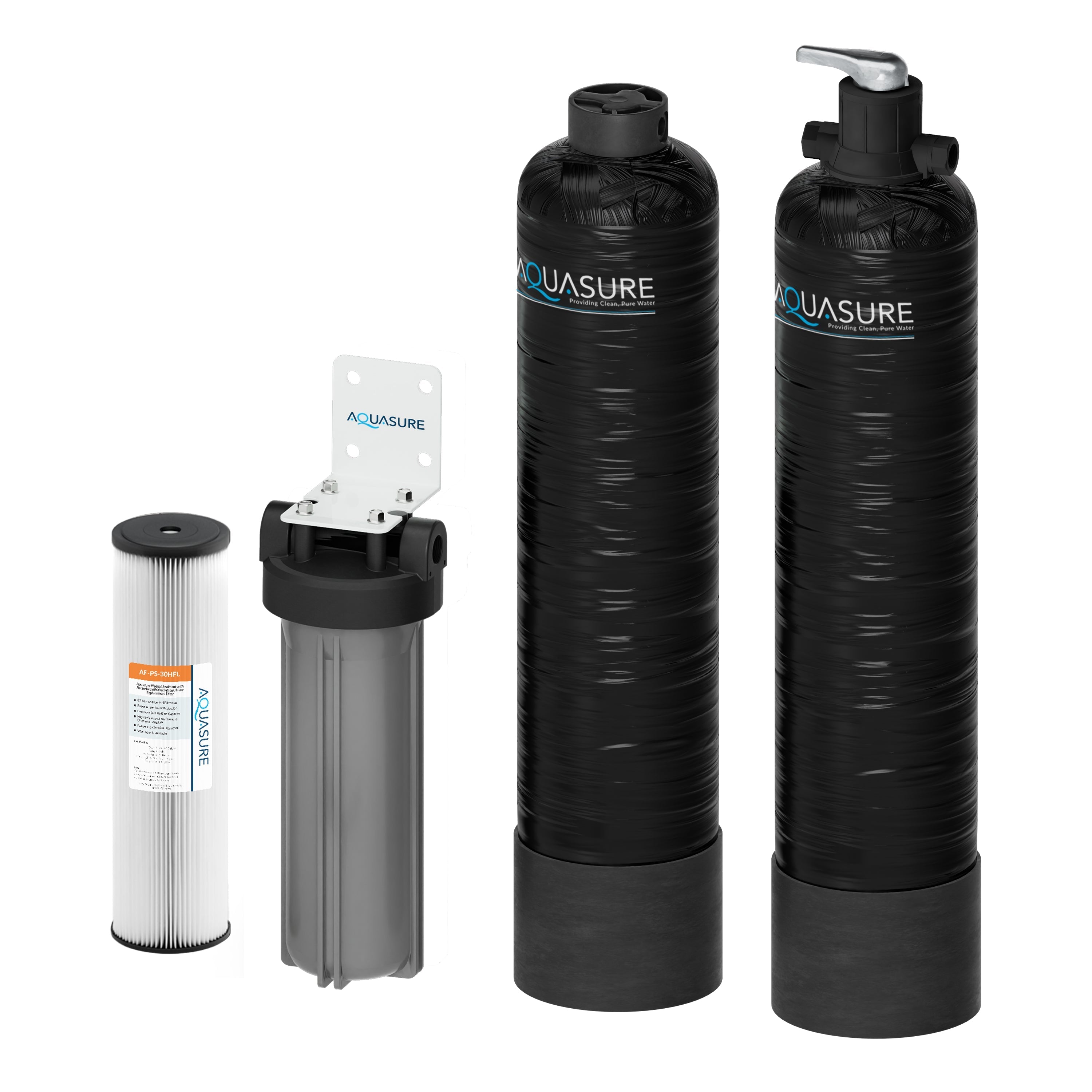 Aquasure Serene Lite Series | 800K Gallons Whole House Salt-Free Conditioning/Softening Descaler Bundle with Water Treatment System and Pleated Sediment Pre-Filter - AS-SF800CK
