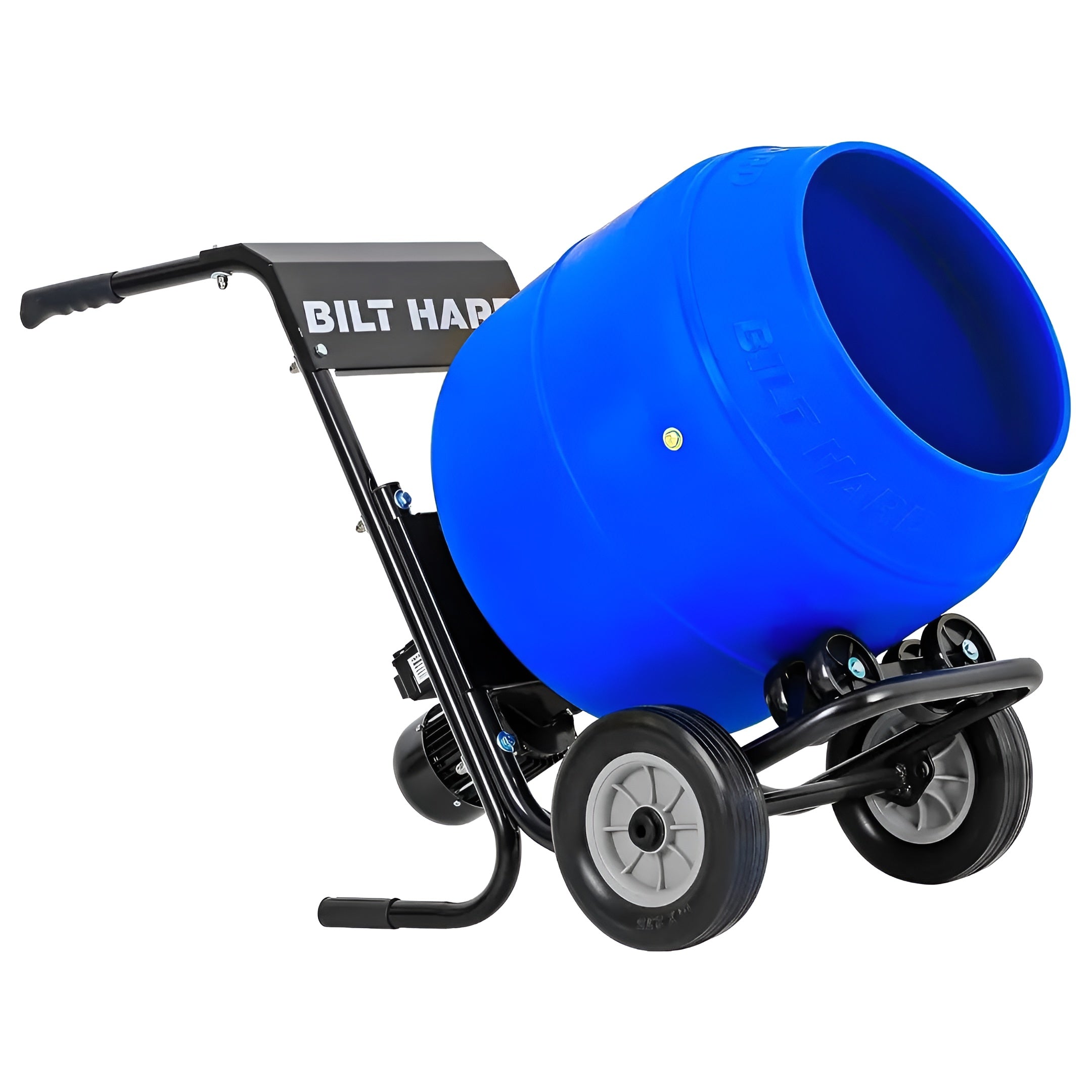 BILT HARD Electric Cement Mixer, 4 Cu.Ft. Poly Drum Concrete Mixer Heavy Duty, Portable Power Cement Mixing Tools for Stucco, Mortar, Fodder - TCA-0053
