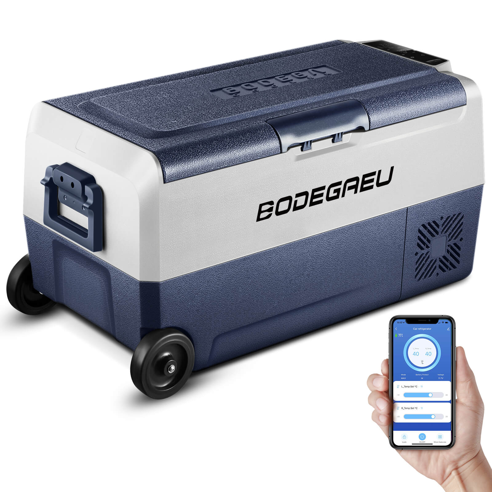BODEGAEU  12V Portable Car Fridge 38qt/36L Dual Zone T36 - CE-T36-WIFI
