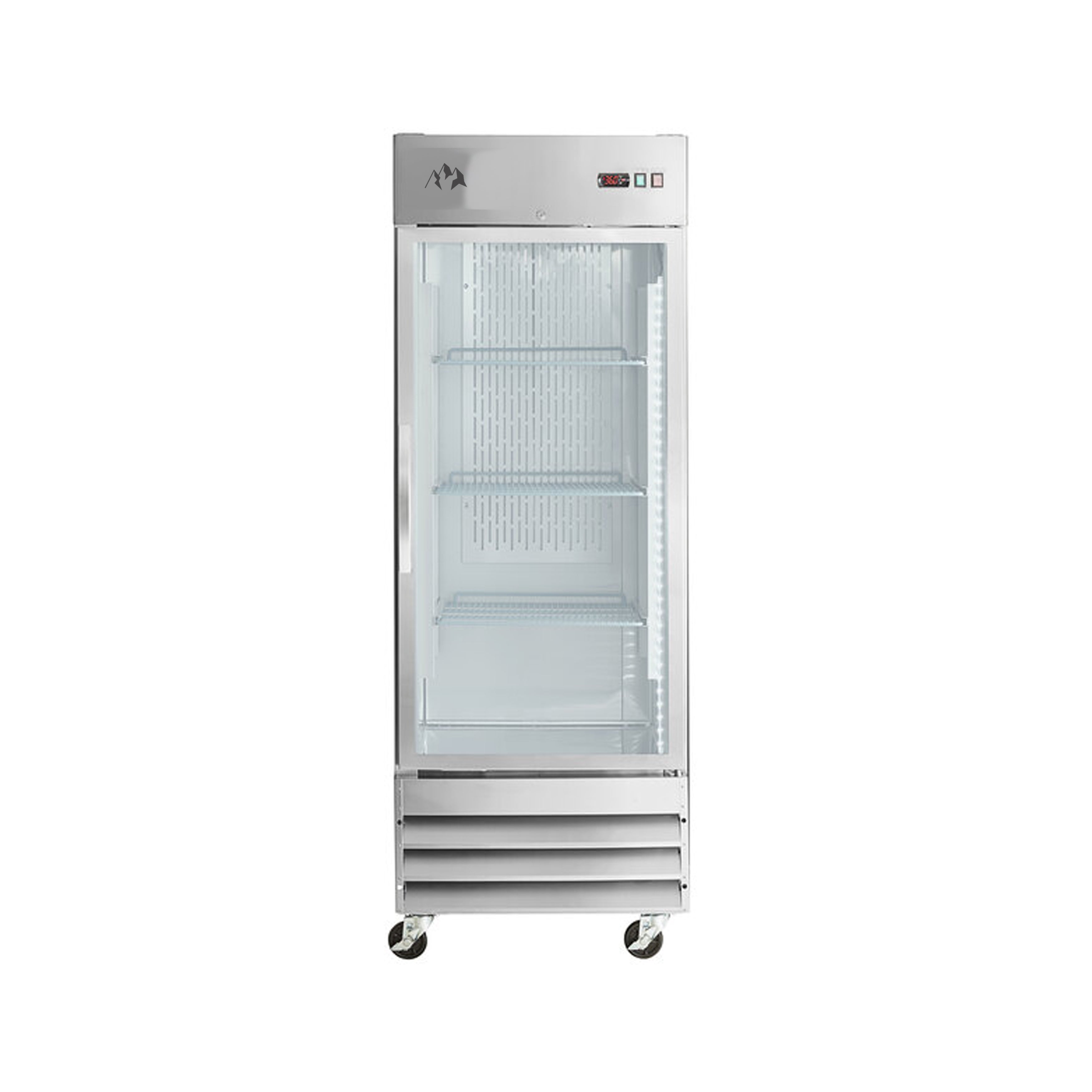 Chef AAA Commercial 29" Reach-In Refrigerator Stainless Steel Glass Door 23 cu.ft. - SS-1R-G-HC