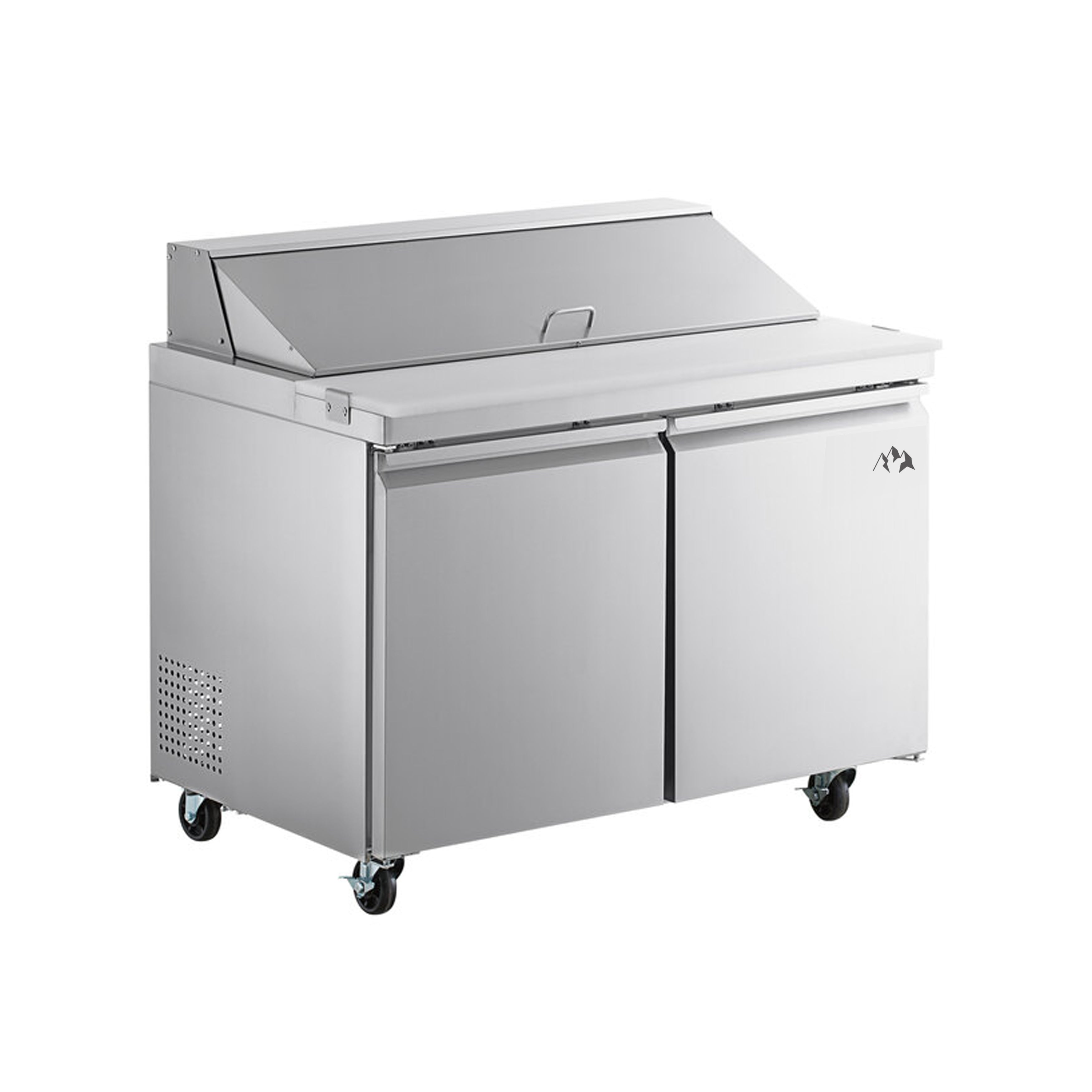 Chef AAA Commercial 46" Sandwich Prep Table Refrigerator 12 Pans 2 Door Stainless Steel 9.5 cu.ft. - SS-PT-46-HC