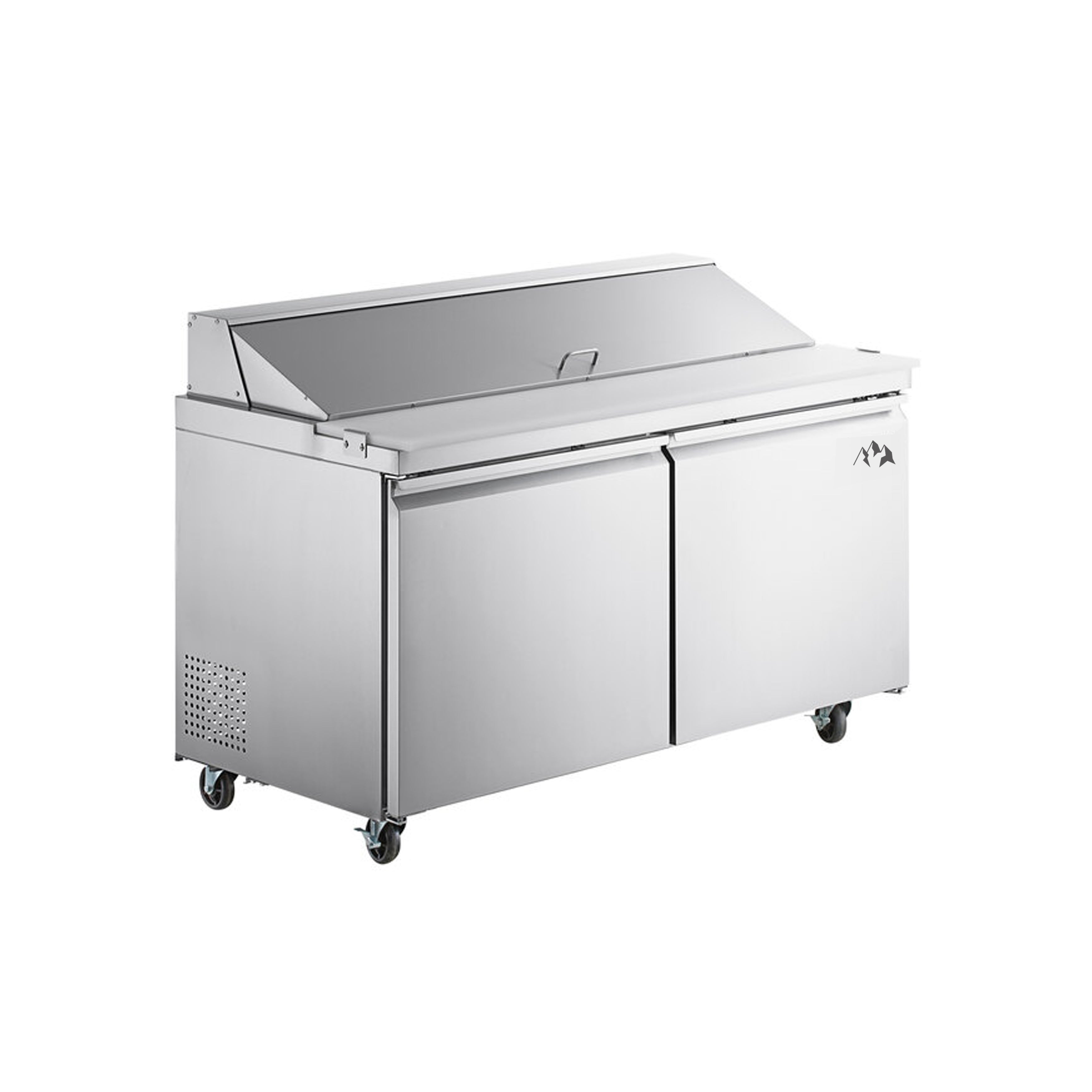 Chef AAA - SS-PT-60-HC, Commercial 60" Sandwich Prep Table Refrigerator 16 Pans 2 Door Stainless Steel 15 cu.ft. - SS-PT-60-HC