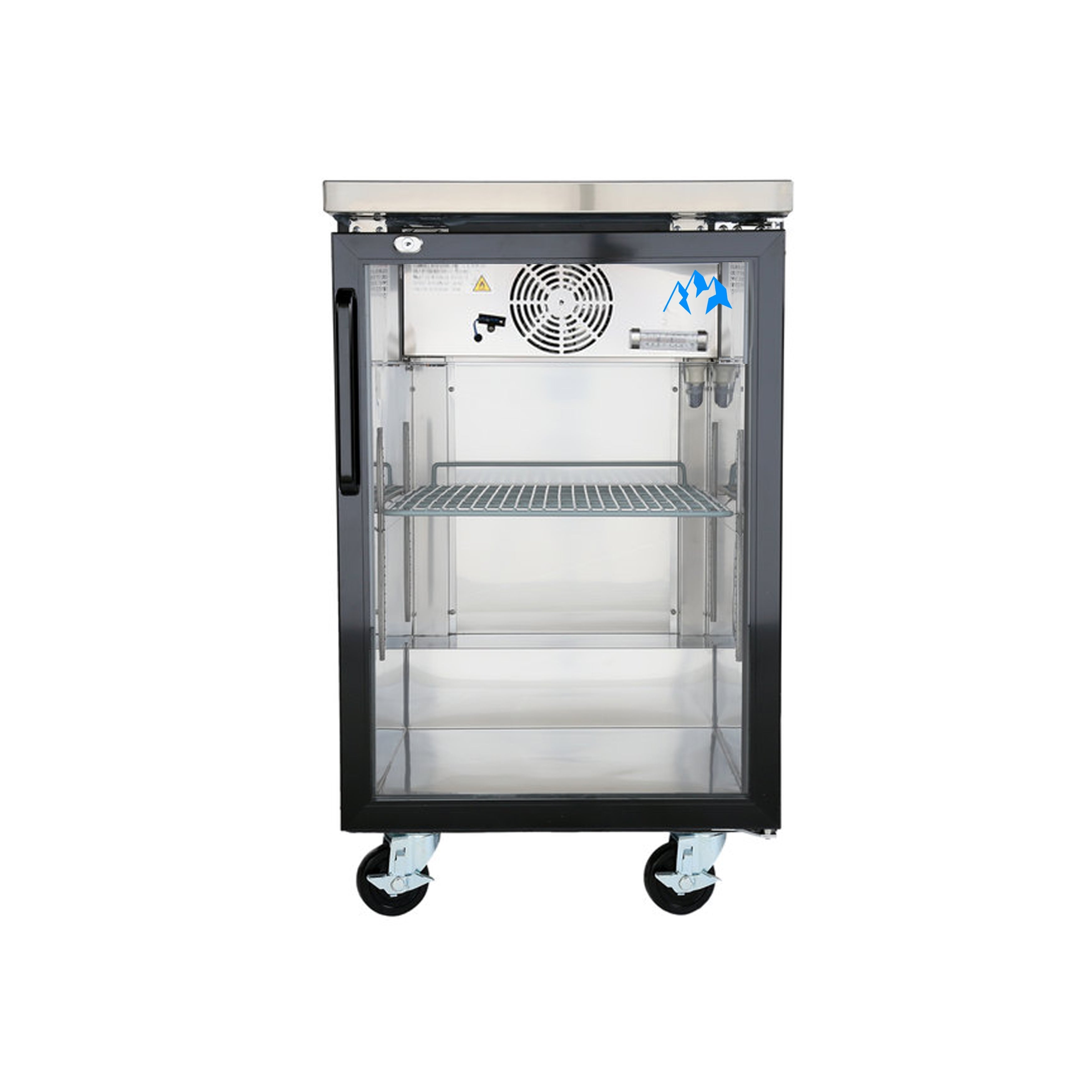 Chef AAA Commercial 23" Glass Door Back Bar Refrigerator Black 6.5 Cu.ft. - UBB-1G-HC