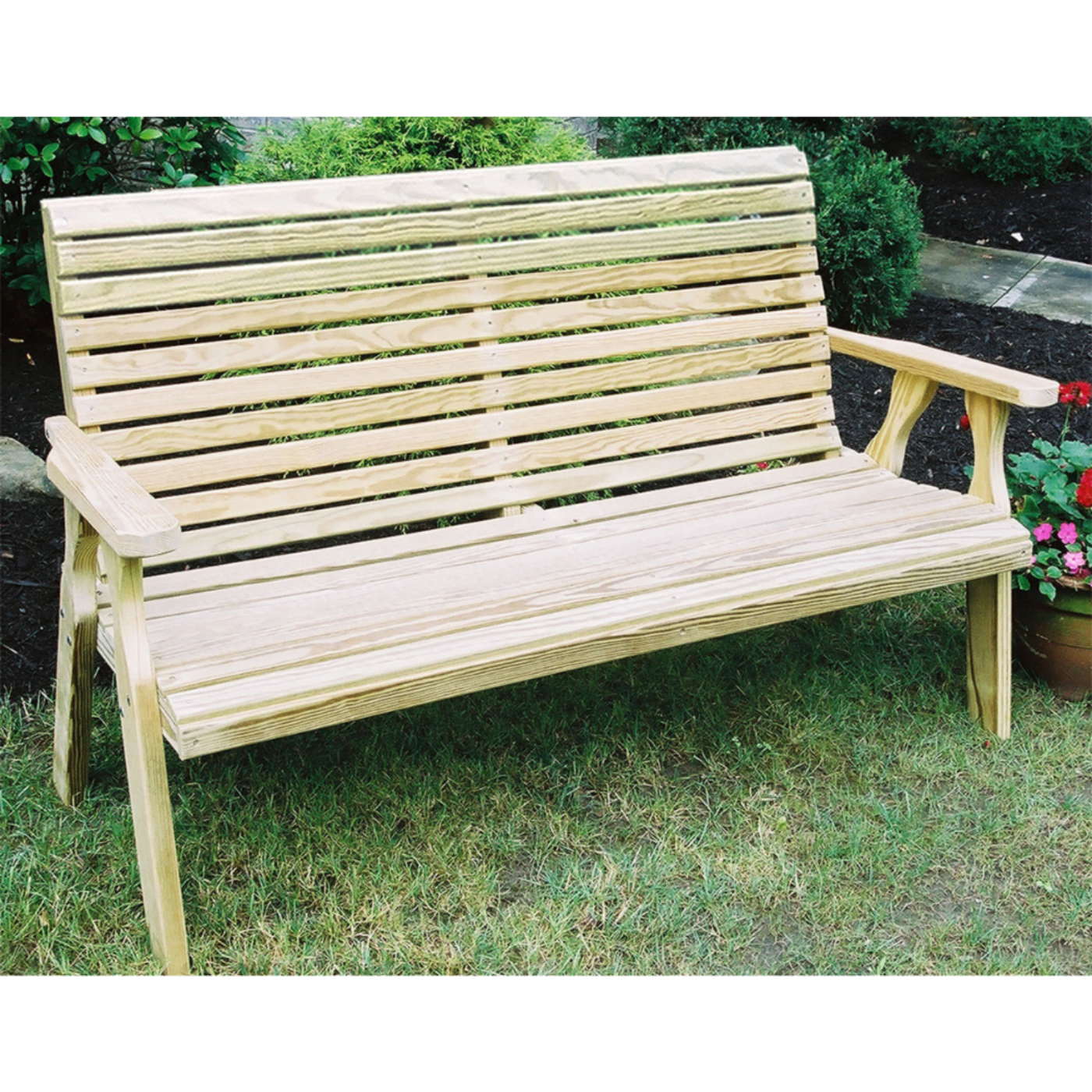 Creekvine Designs Treated Pine Rollback Garden Bench - FPB48RBCVD