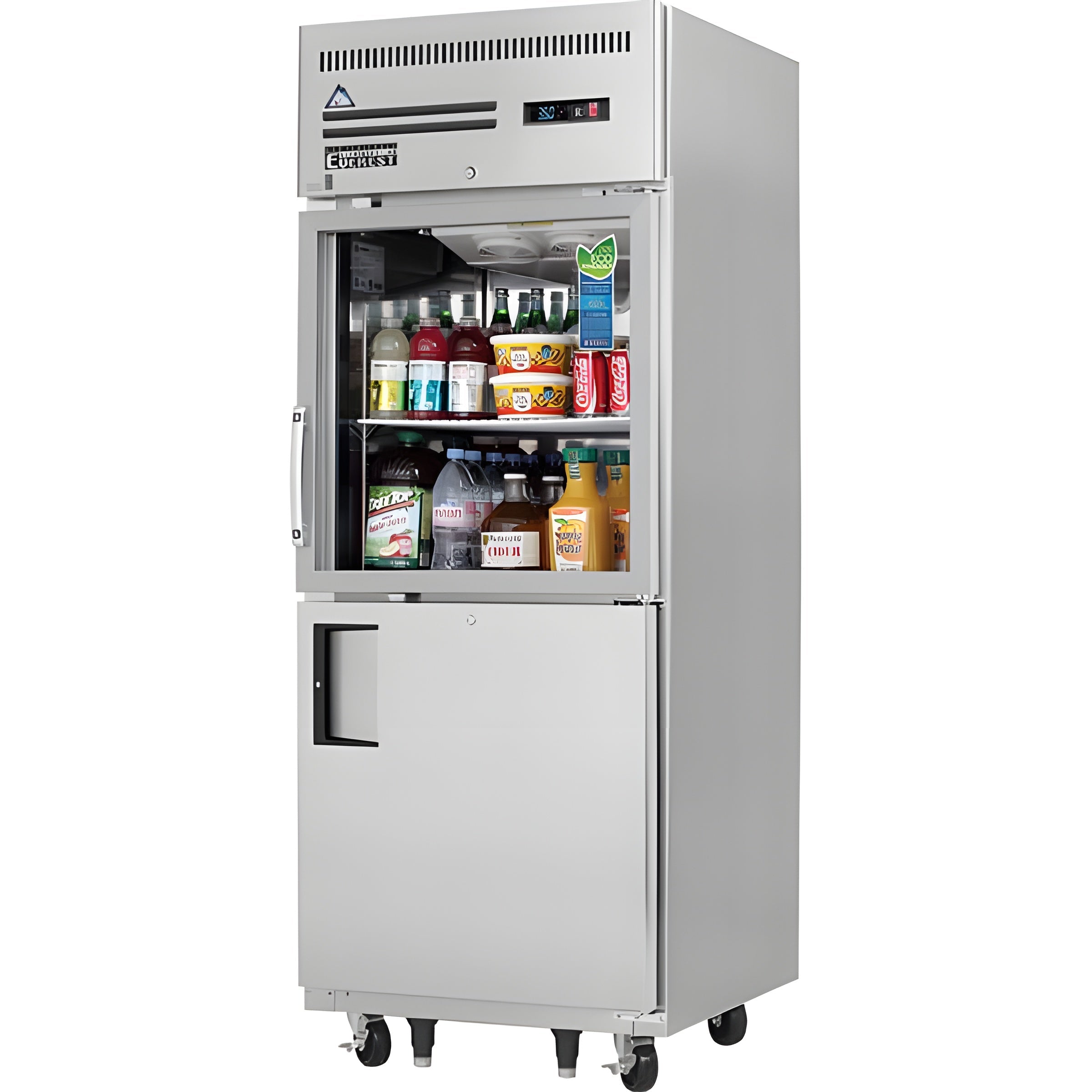 Everest EGSH2 Reach-In Refrigerator 2 Half Doors Solid and Glass 23 cu.ft. - EGSH2