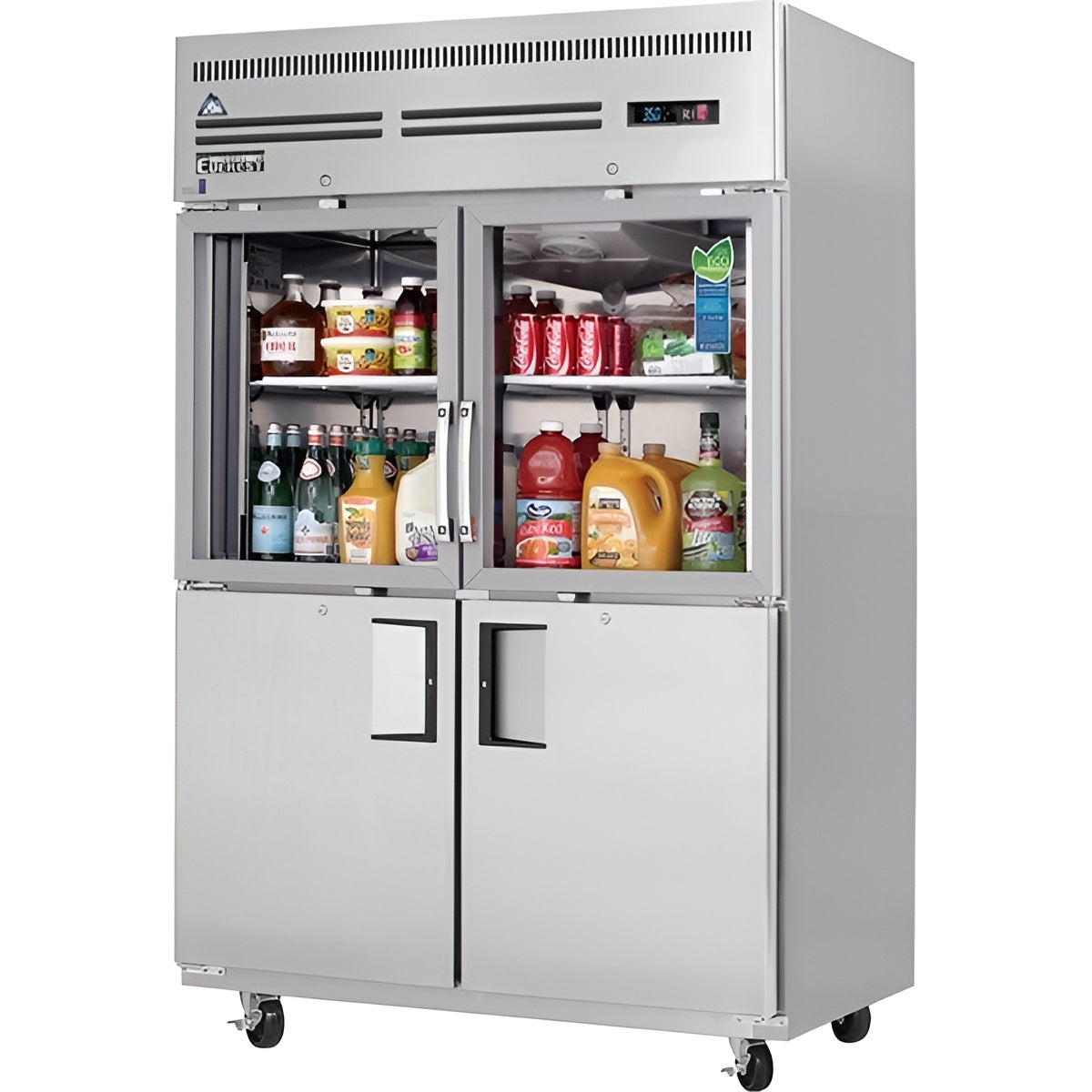Everest EGSWH4 Reach-In Refrigerator 55 cu. ft. 4 Solid and Glass Half Doors - EGSWH4