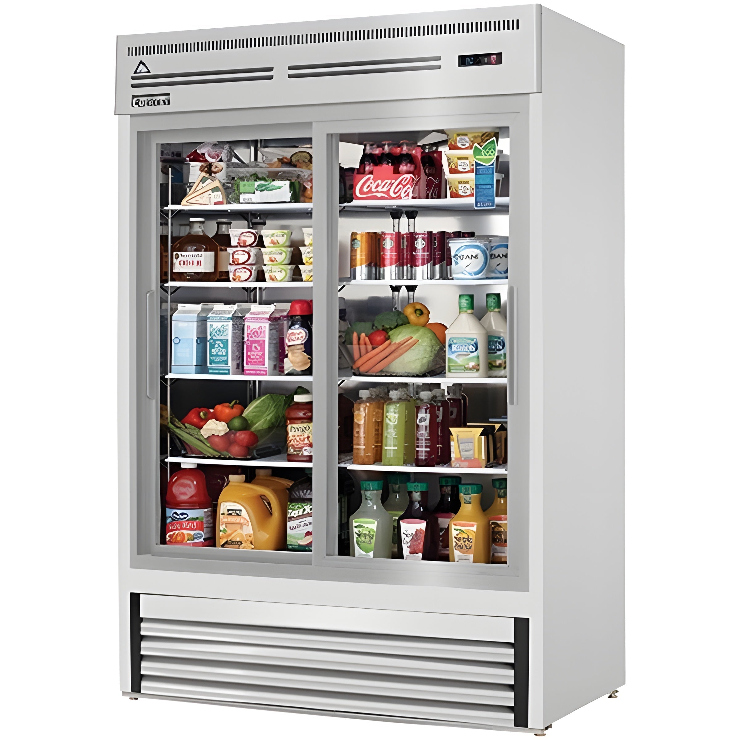 Everest EMGR48-SS Reach-In Merchandising Refrigerator 2 Sliding Glass Doors 48 cu.ft -  EMGR48-SS